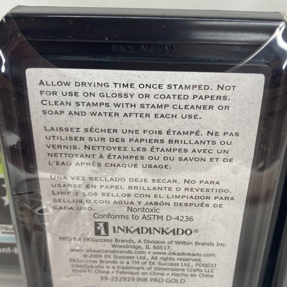 Inkadinkado Pigment Based Ink Stamp Pad Silver Gold 2 Each Crafts - Picture 7 of 13